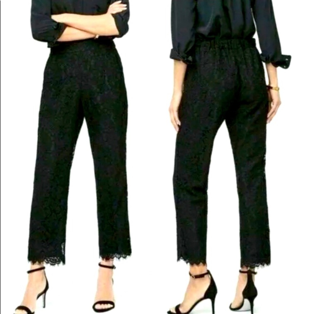 J. Crew Peyton Lace High Rise Black Pants with Large Pockets